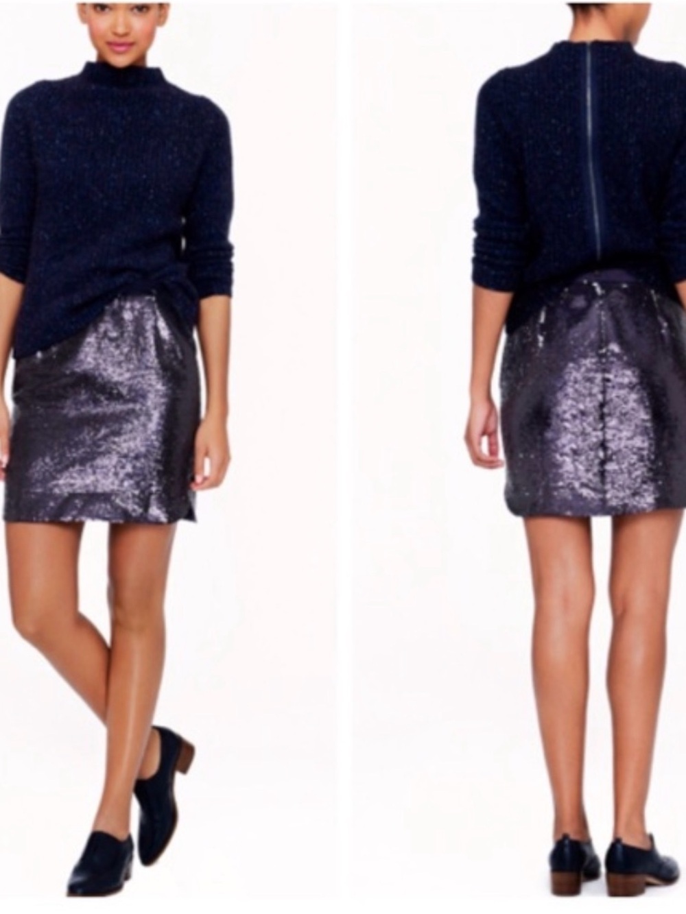 NWT J. Crew Shirt Tail Sequin Mini Skirt